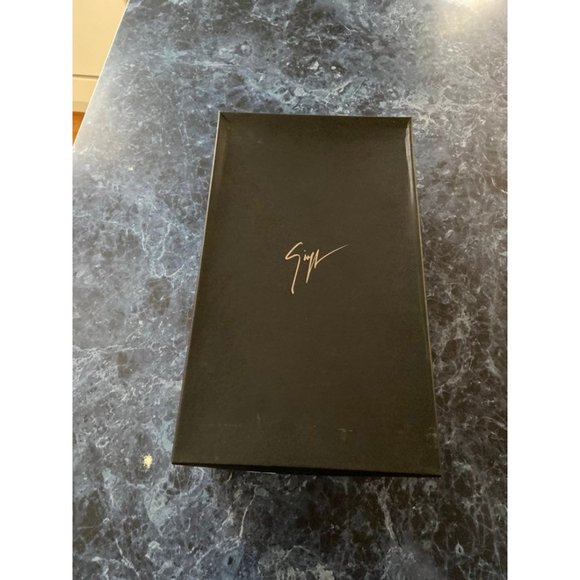 Giuseppe Zanotti Navy Loafers with Gold Anchor Detail - Picture 9 of 10